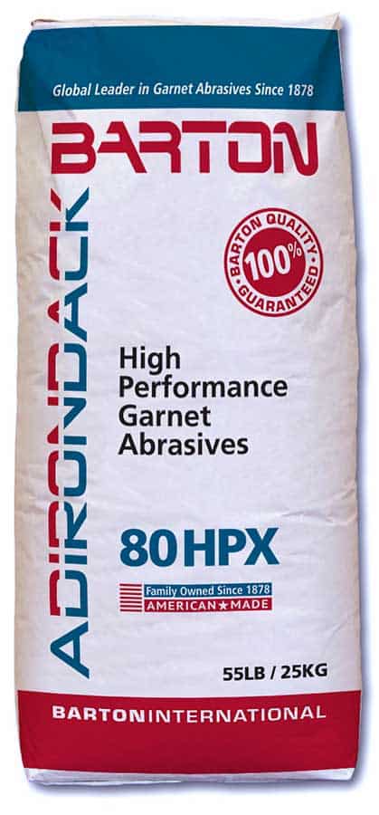 Barton's Adirondack HPX is a high performance hard rock garnet abrasive
